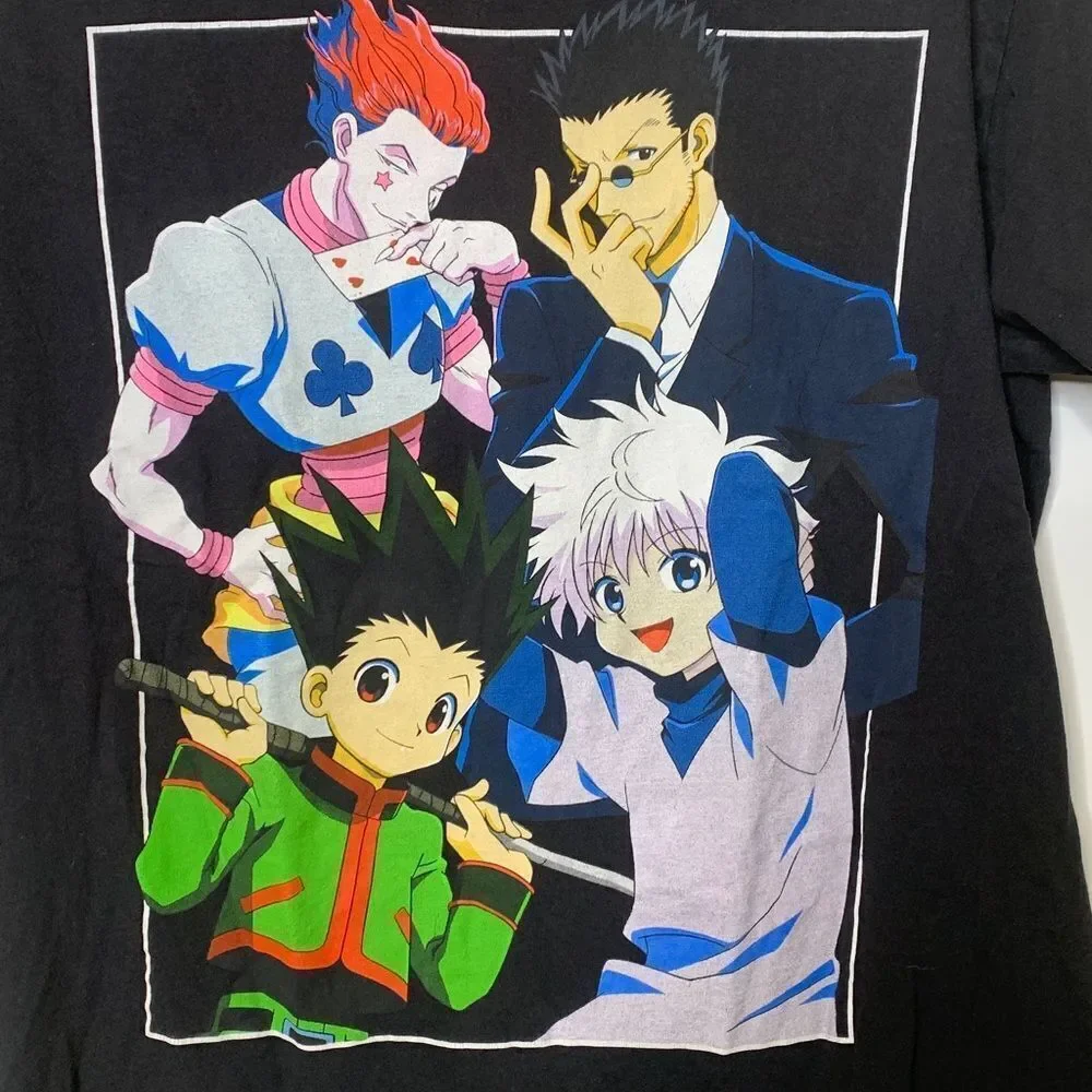 ANIME, Black Cotton T-Shirt, HUNTER